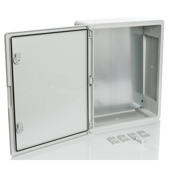 картинка PP3003; Пластиковый шкаф с монт. панелью, IP65. УХЛ1., 400х500х175, непрозрачная дверца от магазина