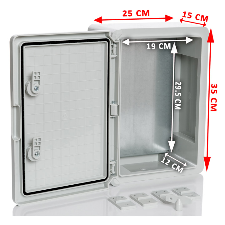 картинка PP3002; Пластиковый шкаф с монт. панелью, IP65. УХЛ1., 250х350х150, непрозрачная дверца от магазина
