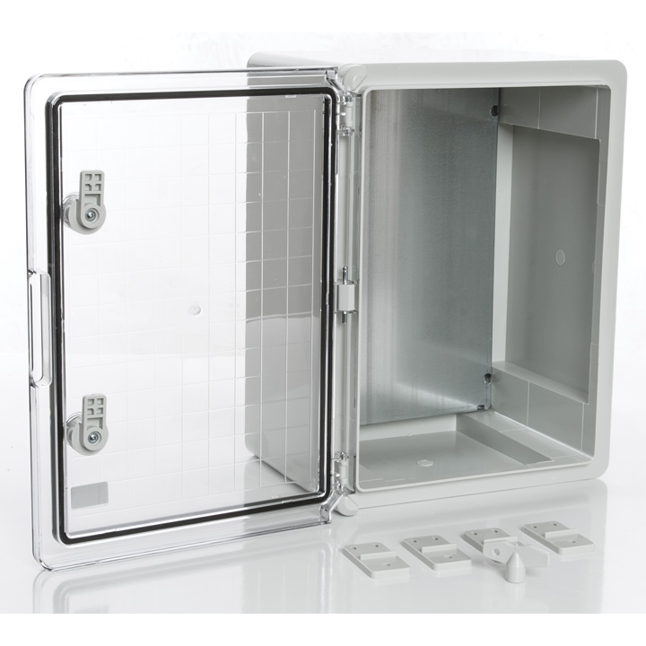 картинка PP3015; Пластиковый шкаф с монт. панелью, IP65. УХЛ1., 300х400х220, прозрачная дверца от магазина