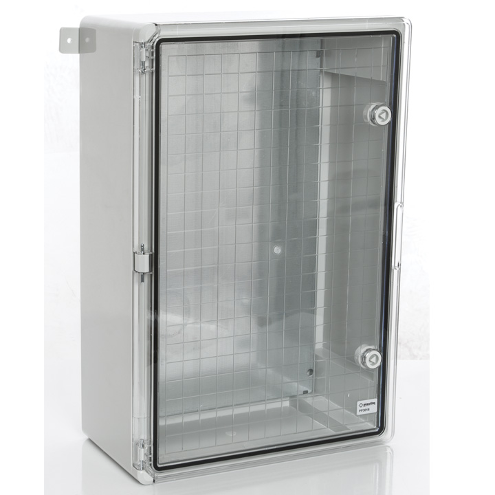 картинка PP3018; Пластиковый шкаф с монт. панелью, IP65. УХЛ1., 400х600х200, прозрачная дверца от магазина