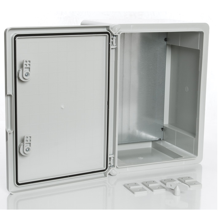 картинка PP3005; Пластиковый шкаф с монт. панелью, IP65. УХЛ1., 300х400х220, непрозрачная дверца от магазина