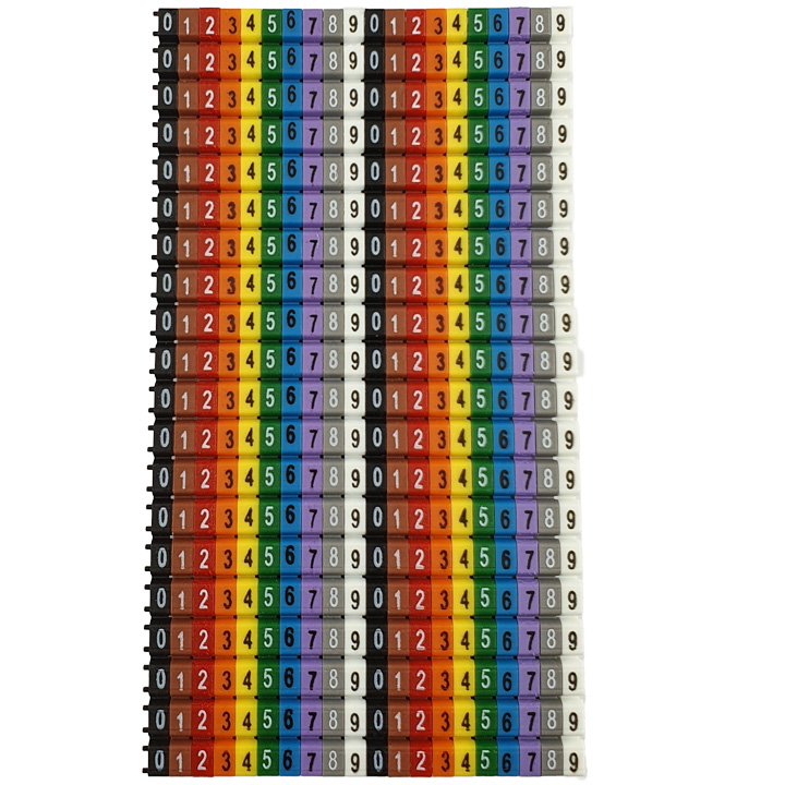картинка 9996 - KCG 3; Маркировка кабеля (4,0…6,0 мм.кв.) (0-9) (Упак 400шт.) от магазина